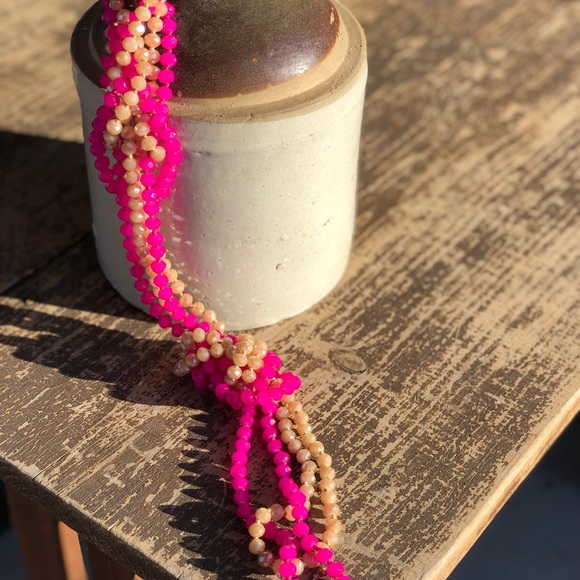 NWOT Point Of Perfection Beaded Necklace in Taupe - Picture 3 of 8